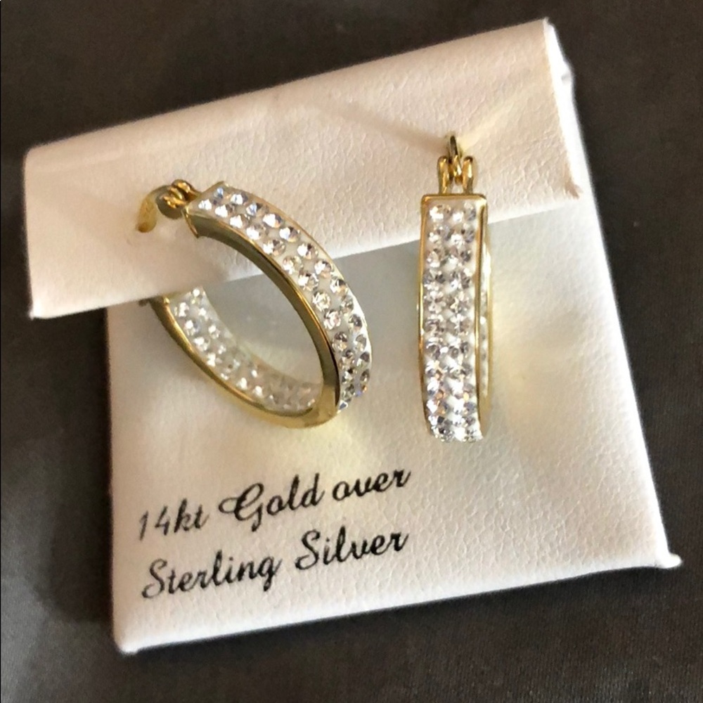 Gold and stone earrings